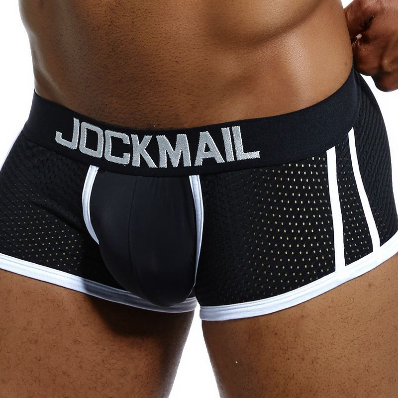 JOCKMAIL Men's Breathable Mesh Boxer Underwear - Sexy Gay Penis Pouch Panties