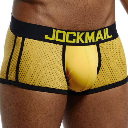 JOCKMAIL Men's Breathable Mesh Boxer Underwear - Sexy Gay Penis Pouch Panties