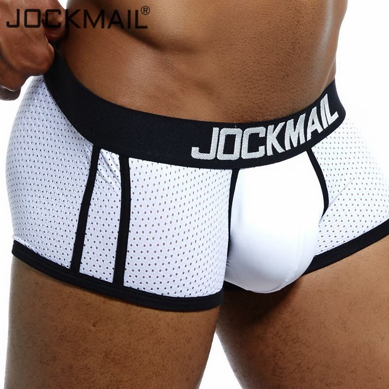 JOCKMAIL Men's Breathable Mesh Boxer Underwear - Sexy Gay Penis Pouch Panties