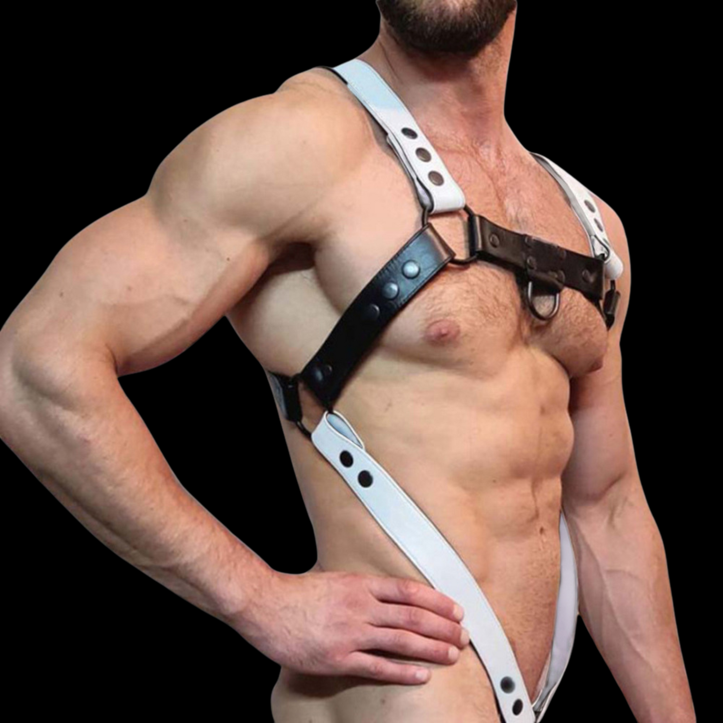 Men's Leather Bind Belt - Nightclub Performance Costume