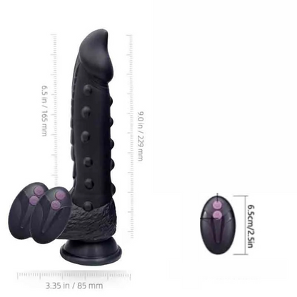 Electric Telescopic Swing Vibrator - Premium Black Silicone