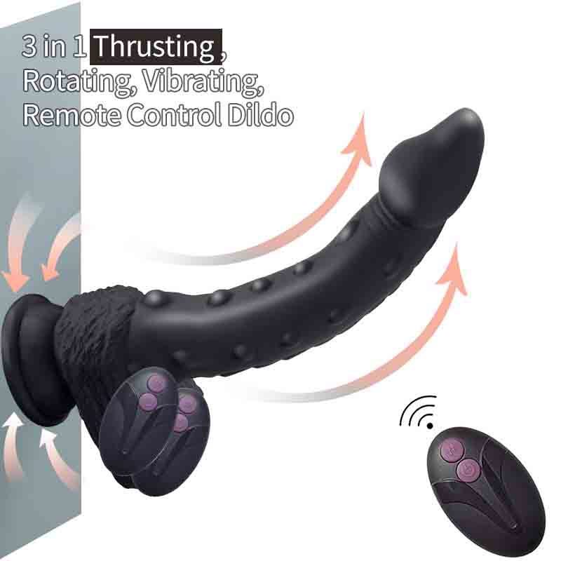 Electric Telescopic Swing Vibrator - Premium Black Silicone